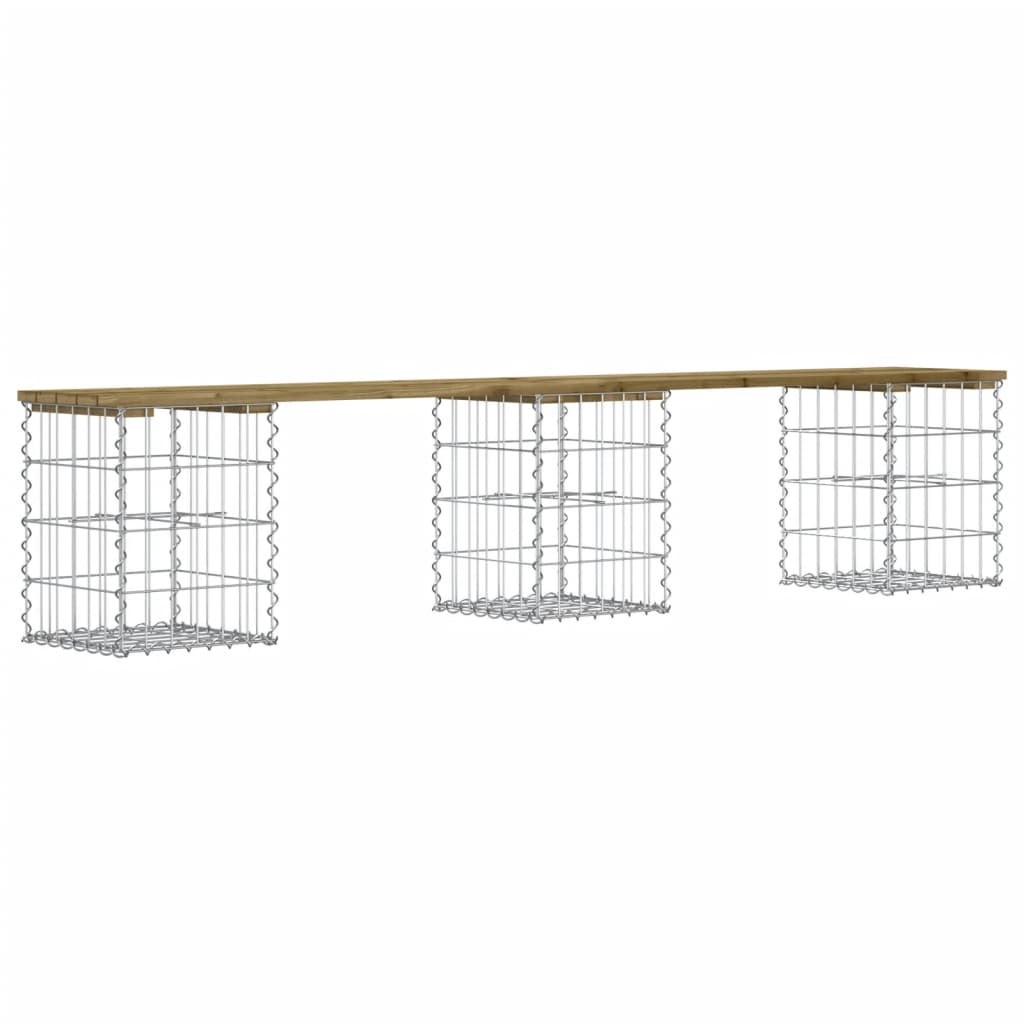 Tuinbank Schanskorfontwerp Geïmpregneerd Hout 203 x 31 x 42 cm Donkerbruin