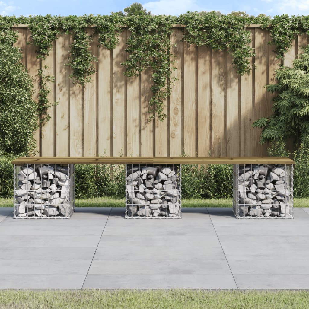 Tuinbank Schanskorfontwerp Geïmpregneerd Hout 203 x 31 x 42 cm Donkerbruin