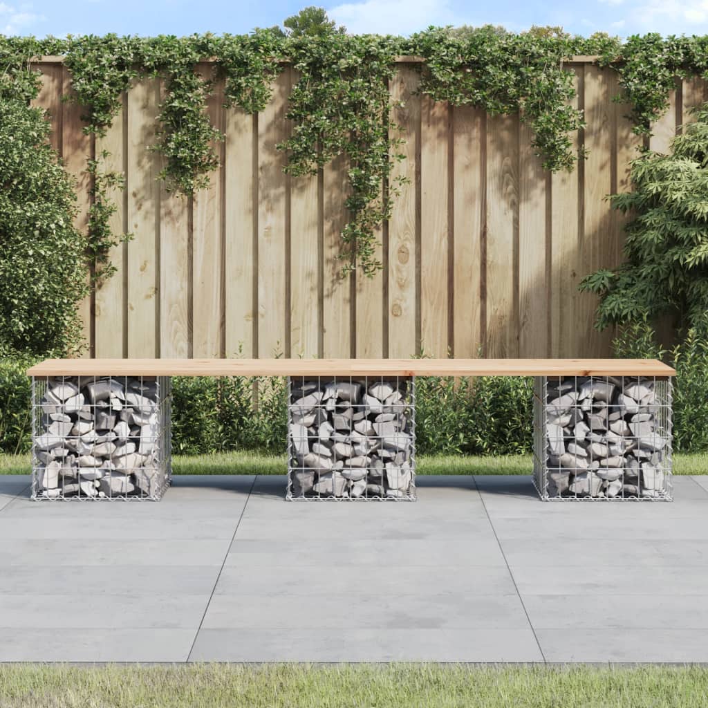 Tuinbank Schanskorfontwerp Massief Grenenhout 203 x 44 x 42 cm Natuurlijk grenenhout