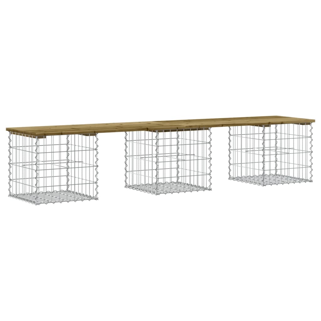 Tuinbank Schanskorfontwerp Geïmpregneerd Hout 203 x 44 x 42 cm Donkerbruin