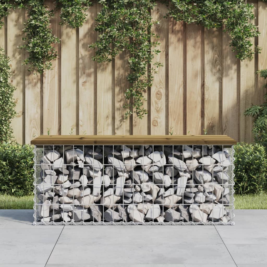 Tuinbank Schanskorfontwerp Geïmpregneerd Hout 103 x 44 x 42 cm Donkerbruin