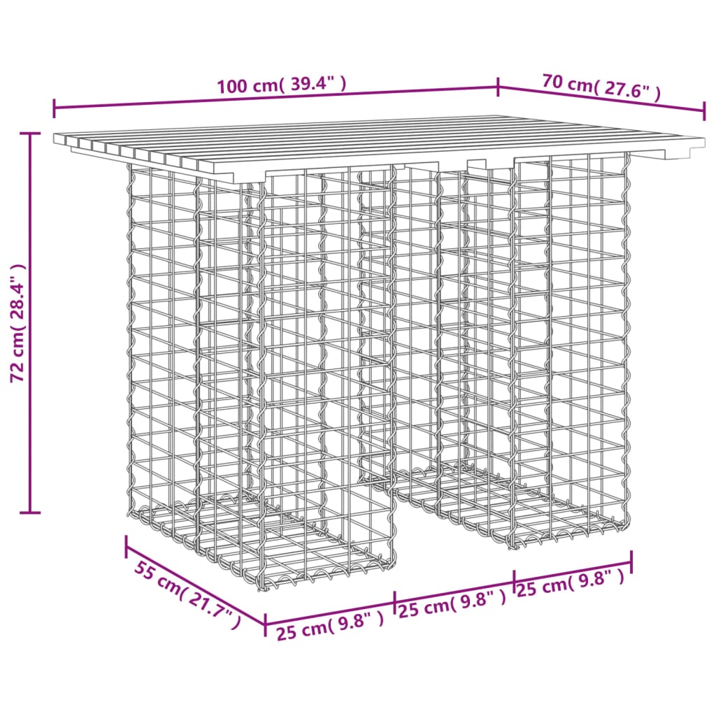 Tuinbank Schanskorfontwerp 100X70X72 Cm Geïmpregneerd Hout 70 x 100 x 72 cm Donkerbruin