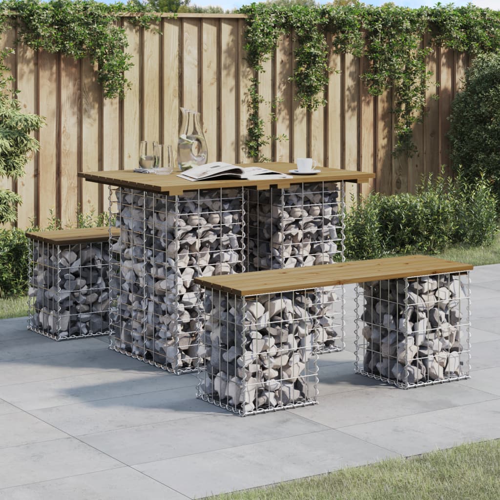 Tuinbank Schanskorfontwerp 100X70X72 Cm Geïmpregneerd Hout 70 x 100 x 72 cm Donkerbruin