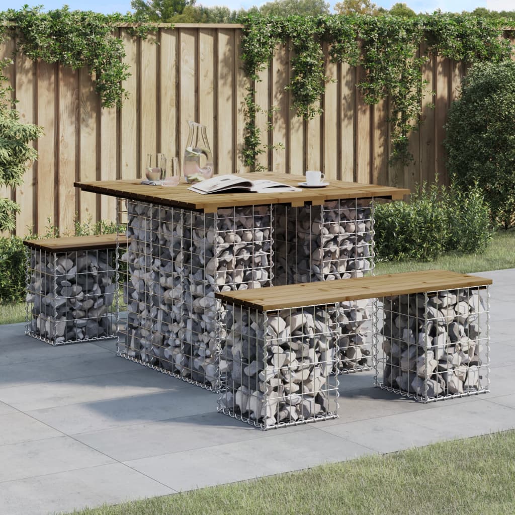Tuinbank Schanskorfontwerp 100X102X72 Cm Geïmpregneerd Hout 102 x 100 x 72 cm Donkerbruin