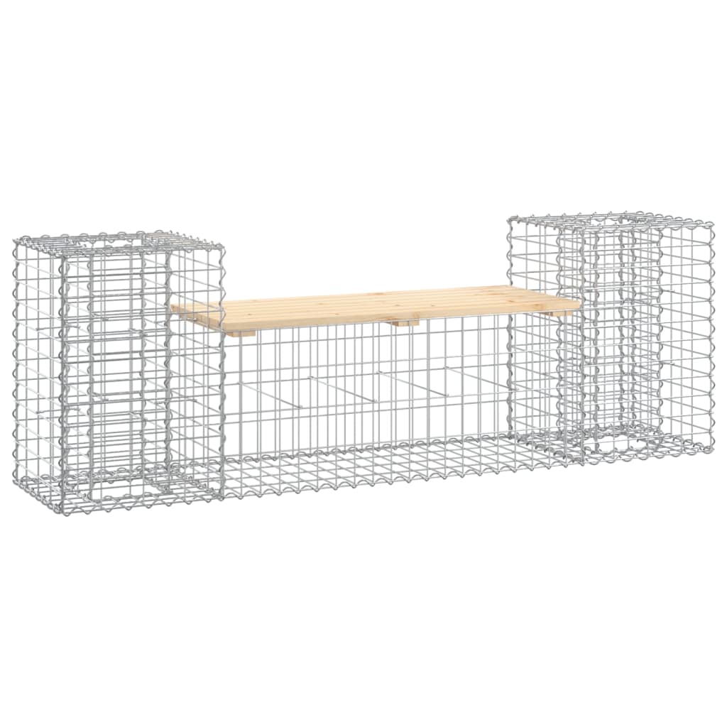 Tuinbank Schanskorfontwerp 183X41X60,5 Cm Massief Grenenhout Natuurlijk grenenhout