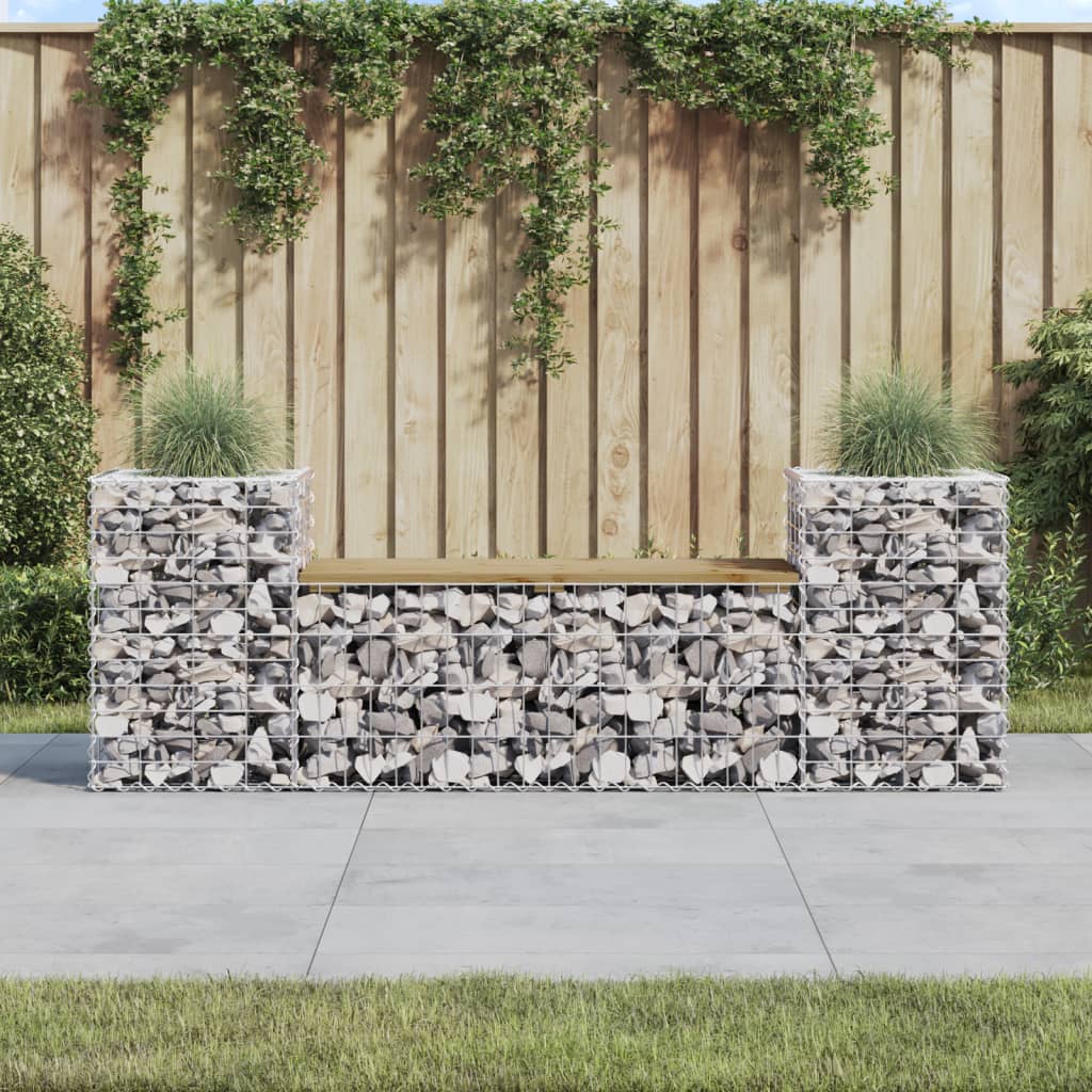 Tuinbank Schanskorfontwerp 183X41X60,5 Cm Geïmpregneerd Hout Donkerbruin