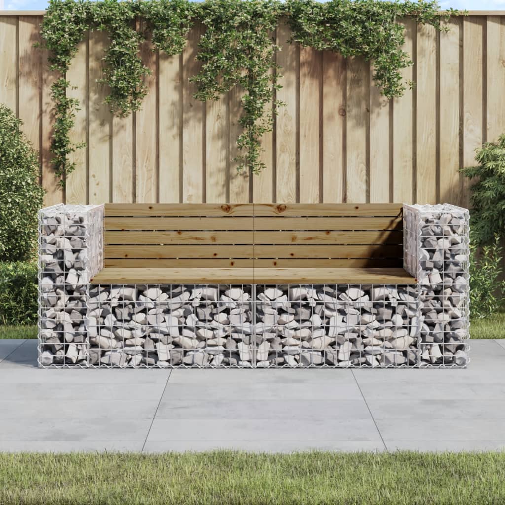 Tuinbank Schanskorfontwerp 184X71X65,5 Cm Geïmpregneerd Hout Donkerbruin