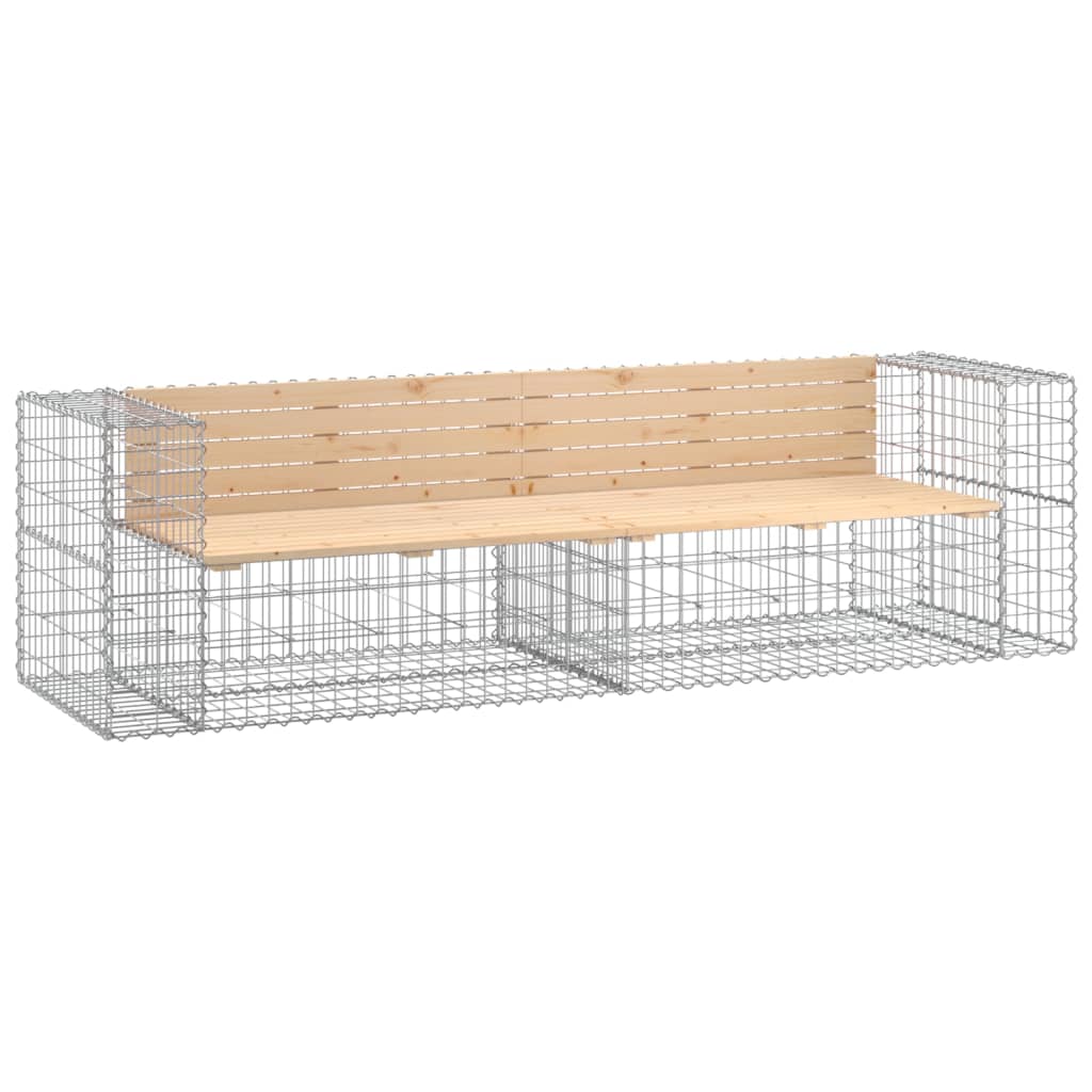 Tuinbank Schanskorfontwerp 244X71X65,5 Cm Massief Grenenhout Natuurlijk grenenhout
