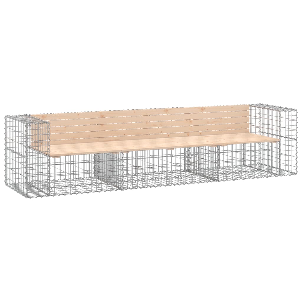 Tuinbank Schanskorfontwerp 287X71X65,5 Cm Massief Grenenhout Natuurlijk grenenhout