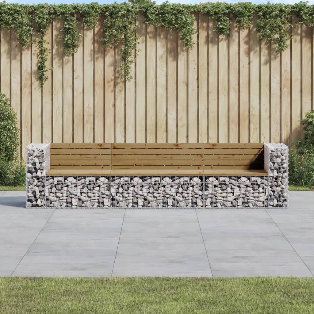 Tuinbank Schanskorfontwerp 287X71X65,5 Cm Geïmpregneerd Hout Donkerbruin