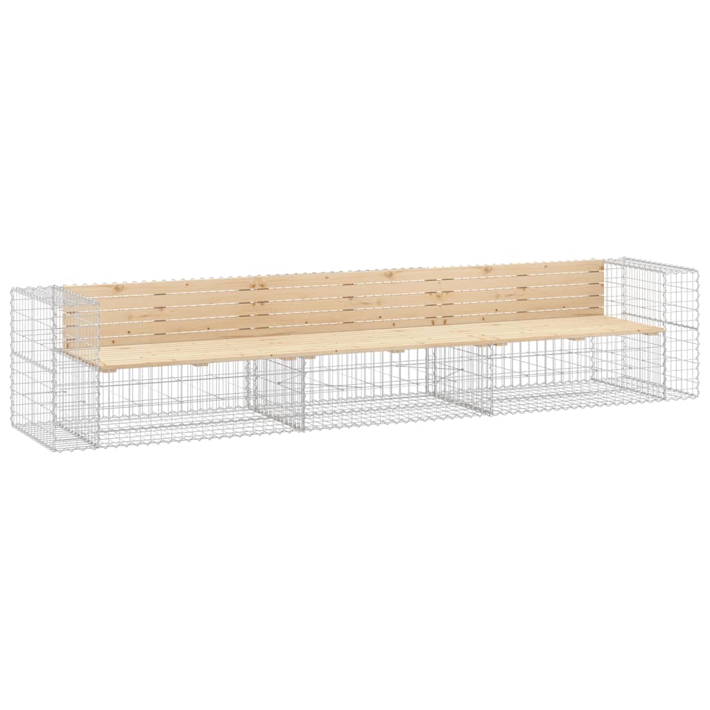 Tuinbank Schanskorfontwerp 347X71X65,5 Cm Massief Grenenhout Natuurlijk grenenhout