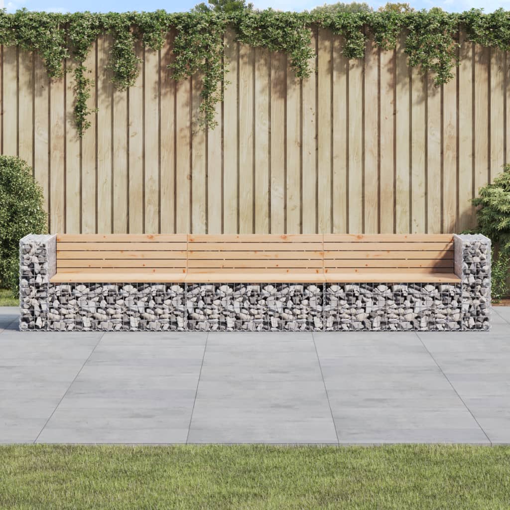 Tuinbank Schanskorfontwerp 347X71X65,5 Cm Massief Grenenhout Natuurlijk grenenhout
