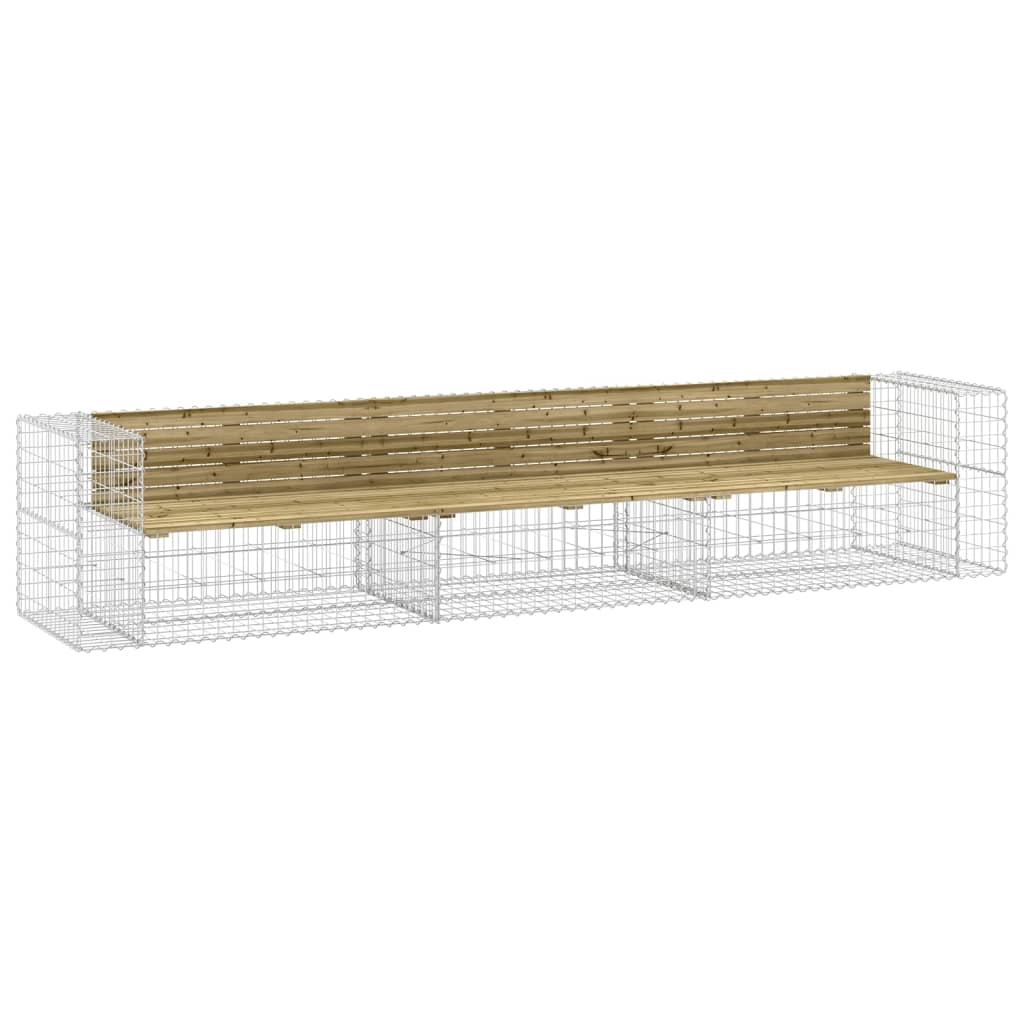 Tuinbank Schanskorfontwerp 347X71X65,5 Cm Geïmpregneerd Hout Donkerbruin