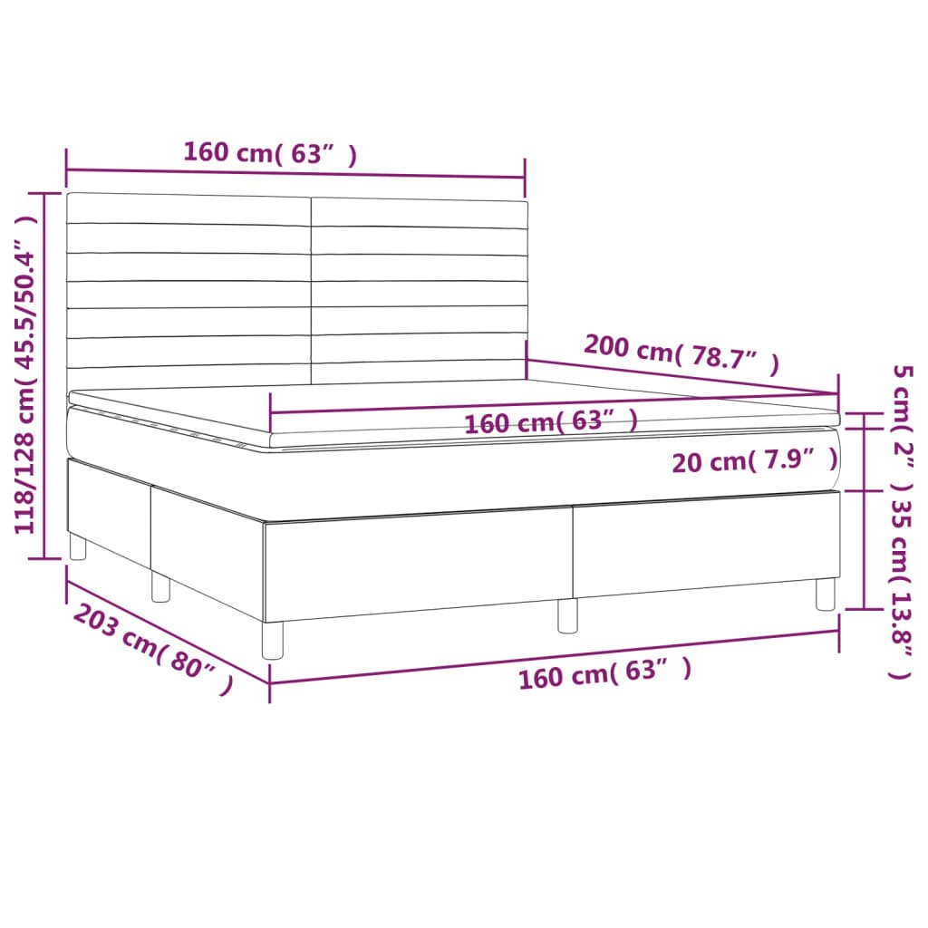 Boxspring met matras fluweel donkergroen 160x200 cm