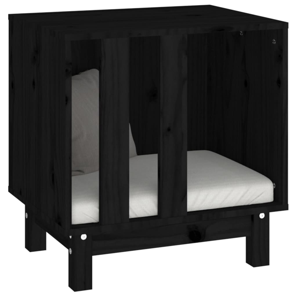 Hondenhok Massief Grenenhout 50 x 40 x 52 cm Zwart