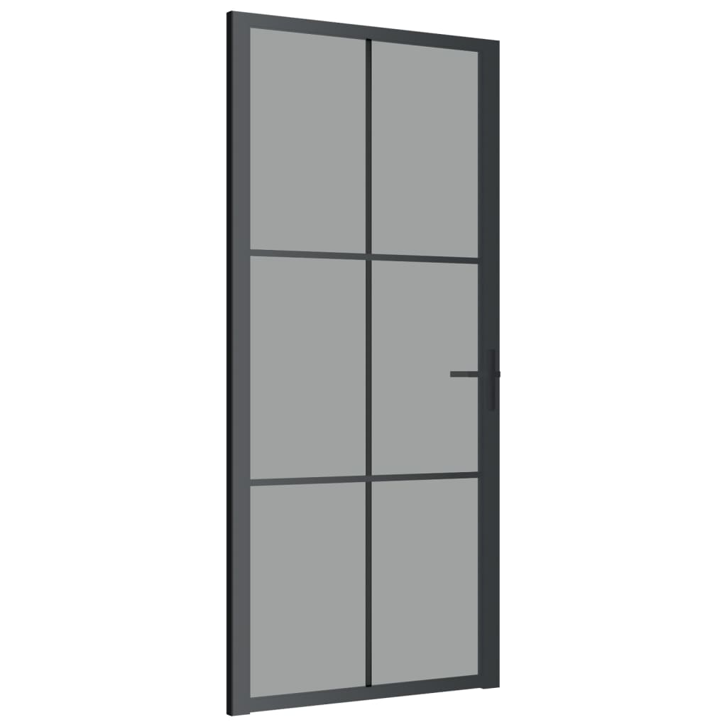 Binnendeur 93x201,5 cm ESG-glas en aluminium zwart
