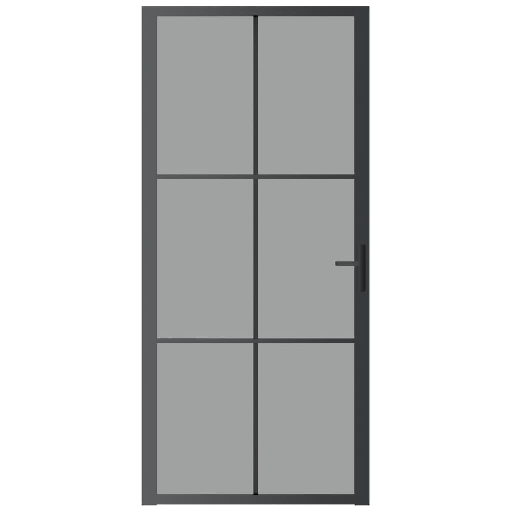 Binnendeur 93x201,5 cm ESG-glas en aluminium zwart