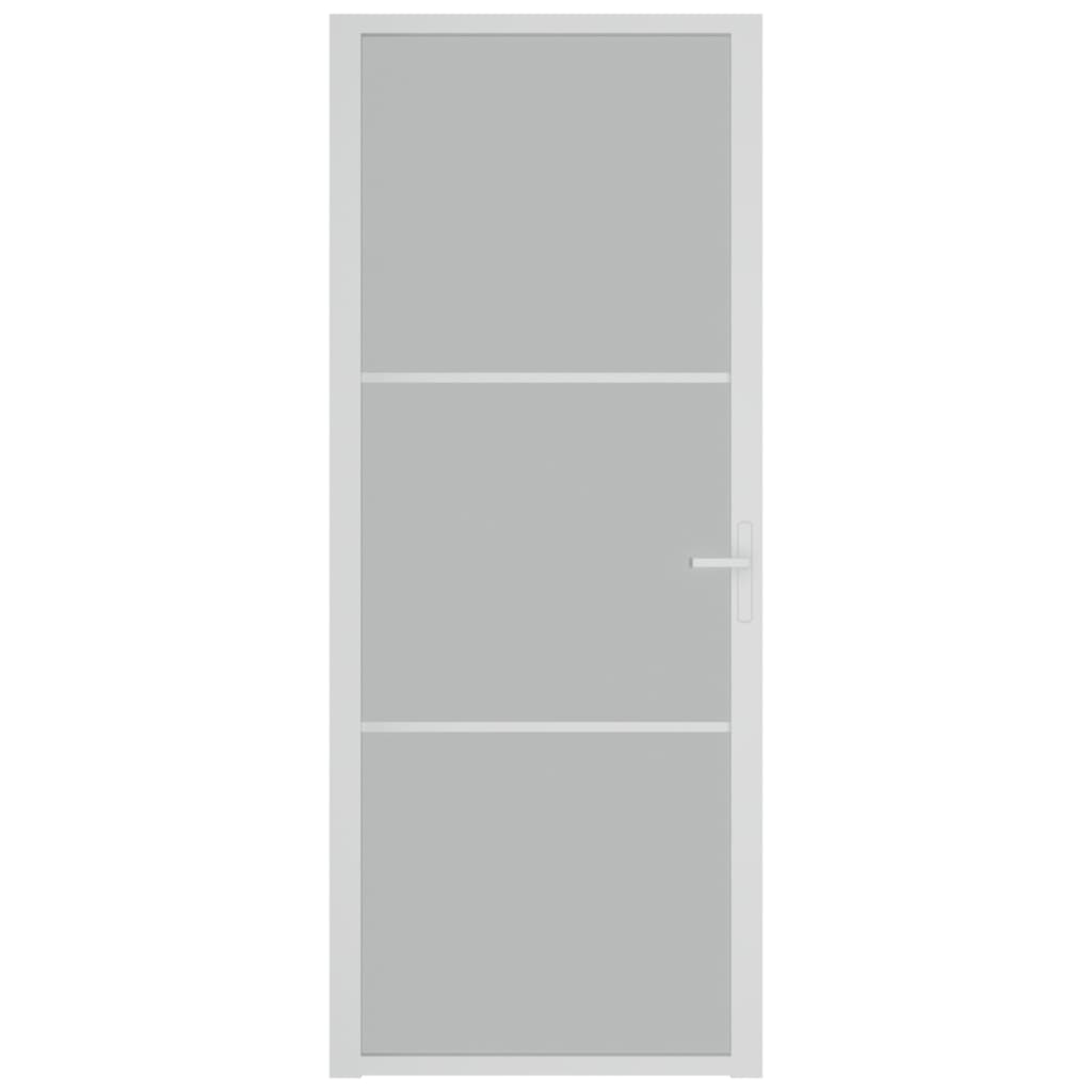 Binnendeur 83x201,5 cm matglas en aluminium wit