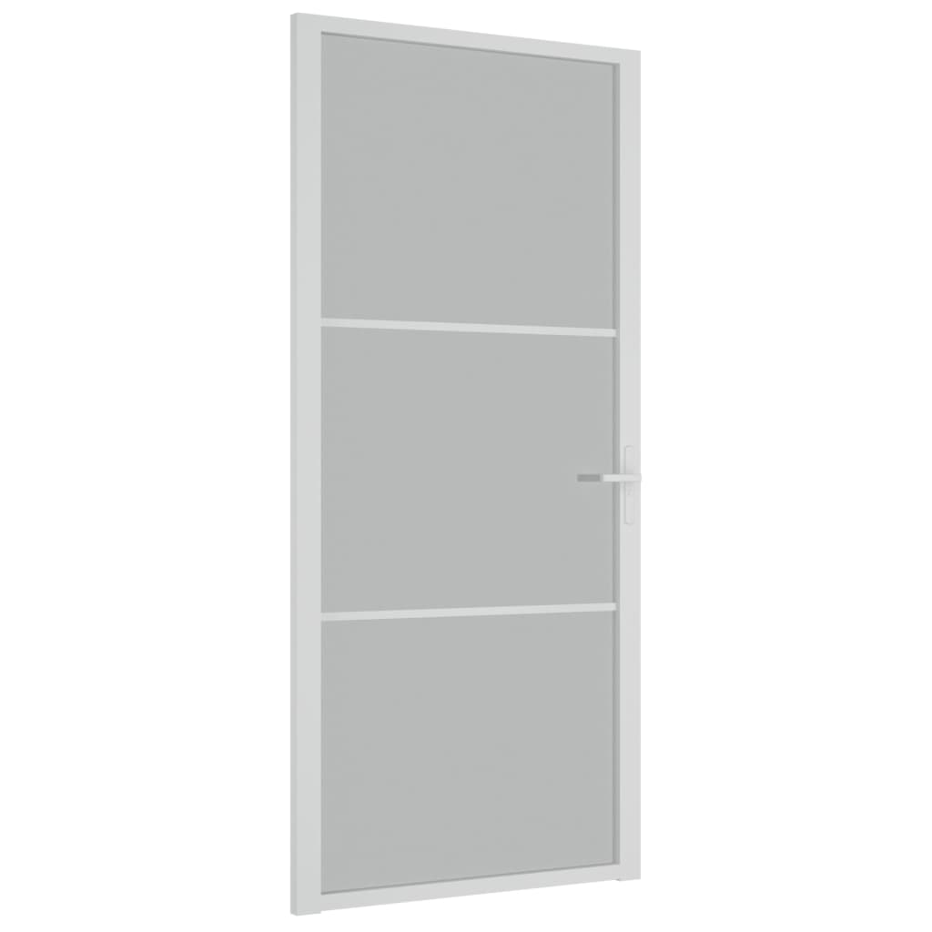 Binnendeur 93x201,5 cm matglas en aluminium wit