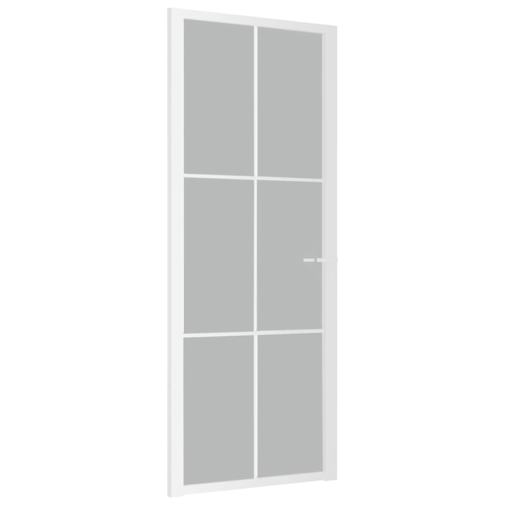 Binnendeur 83x201,5 cm matglas en aluminium wit