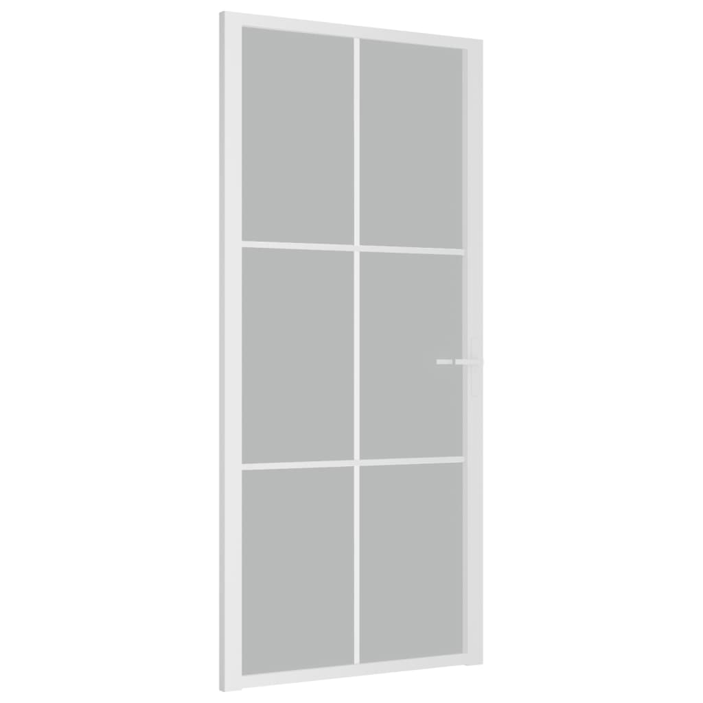 Binnendeur 93x201,5 cm matglas en aluminium wit