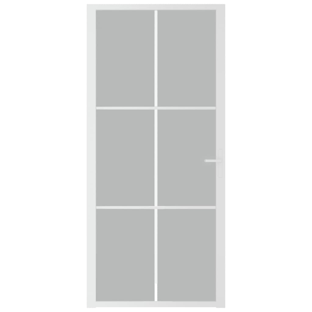 Binnendeur 93x201,5 cm matglas en aluminium wit