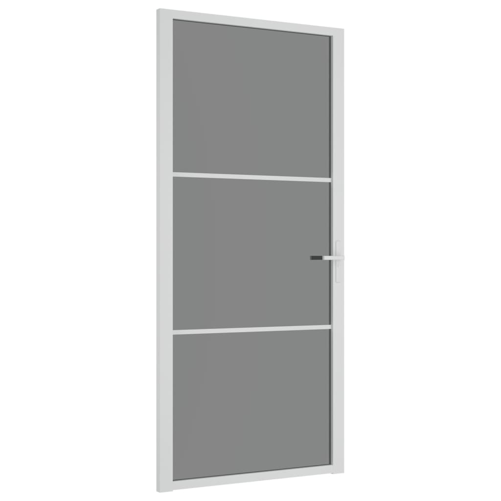 Binnendeur 93x201,5 cm ESG-glas en aluminium wit