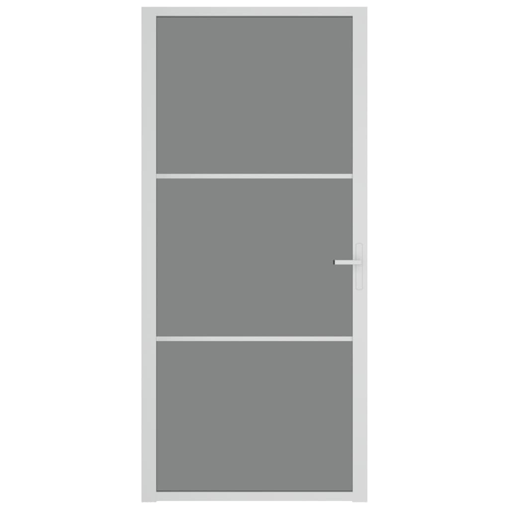 Binnendeur 93x201,5 cm ESG-glas en aluminium wit
