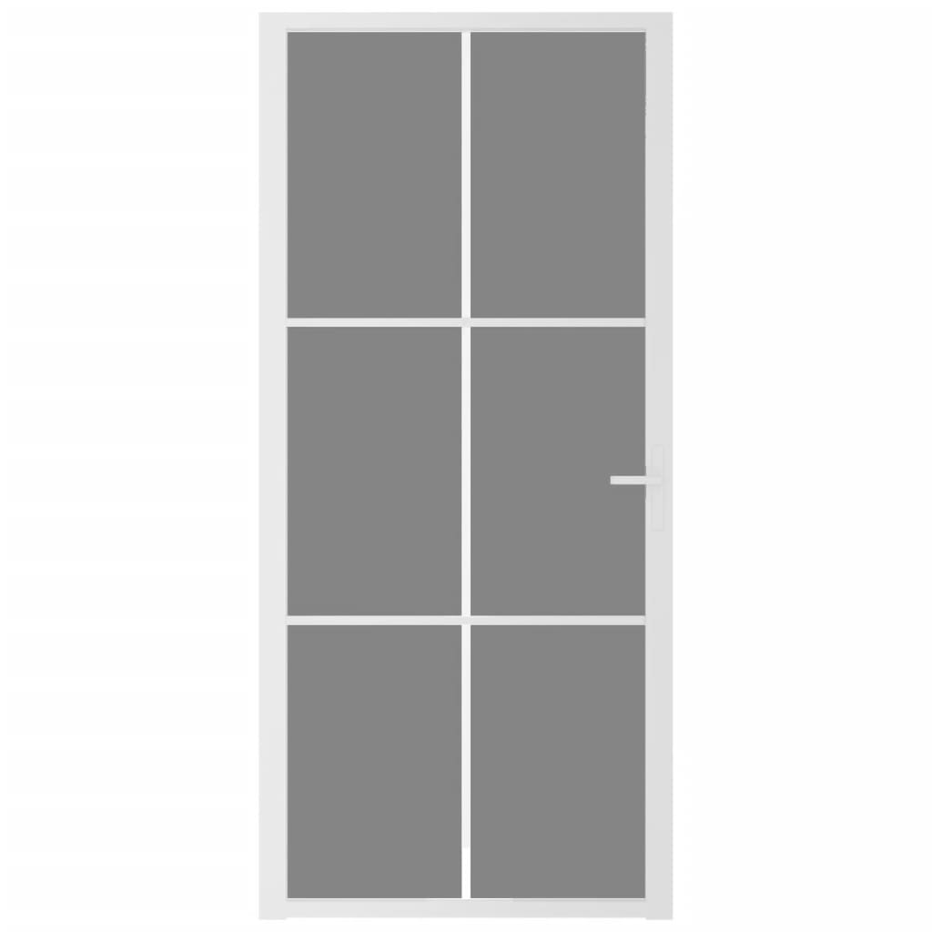 Binnendeur 93x201,5 cm ESG-glas en aluminium wit