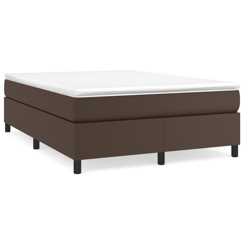 Boxspring met matras kunstleer bruin 180x200 cm