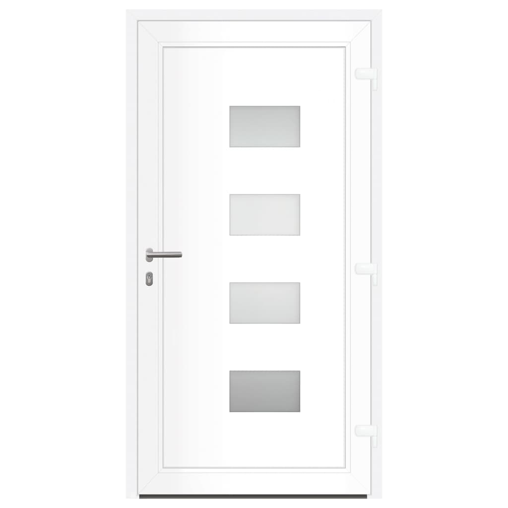 Voordeur 100x200 cm aluminium en PVC antracietkleurig