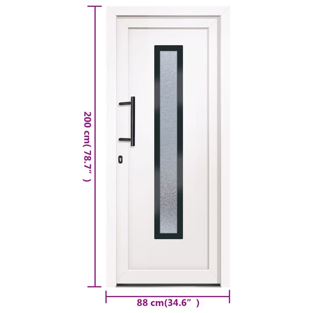 Voordeur 88x200 cm PVC wit