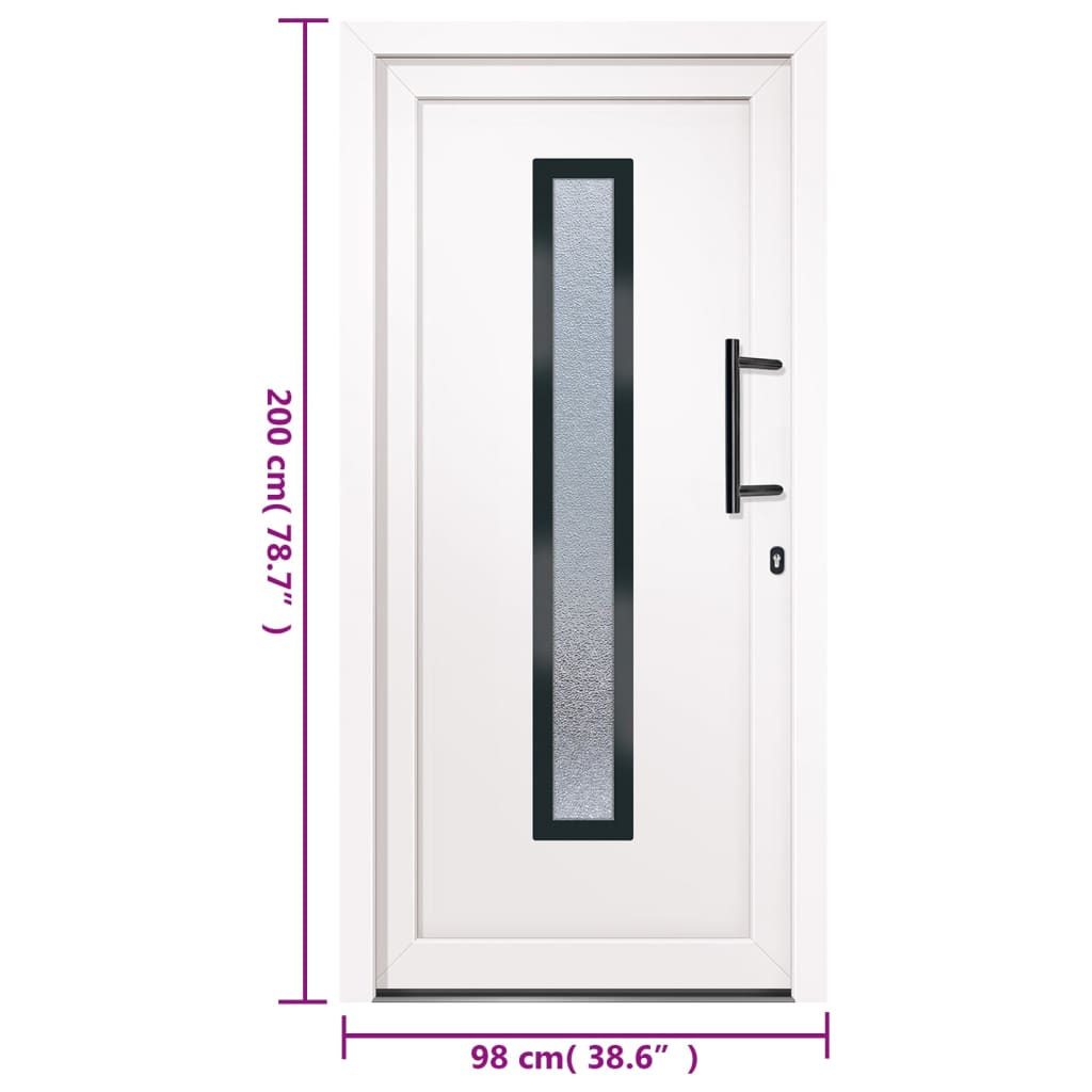Voordeur 98x200 cm PVC wit