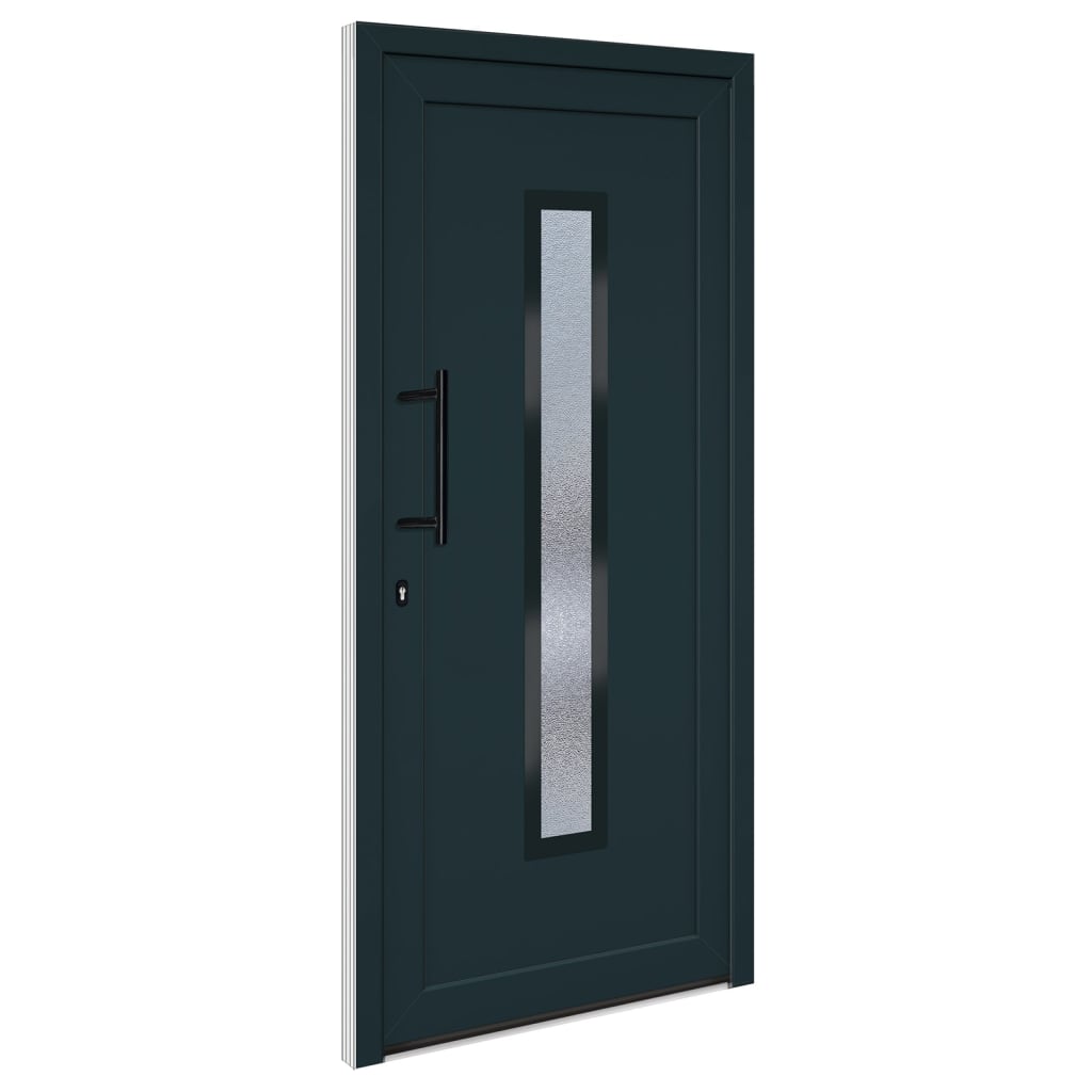 Voordeur 98x208 cm PVC antracietkleurig