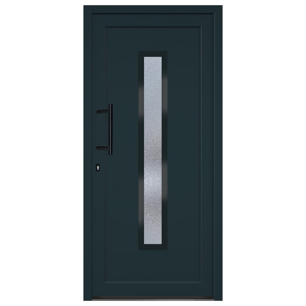 Voordeur 98x208 cm PVC antracietkleurig