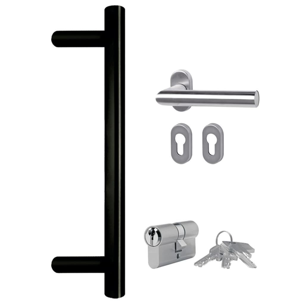 Voordeur 98x208 cm PVC antracietkleurig