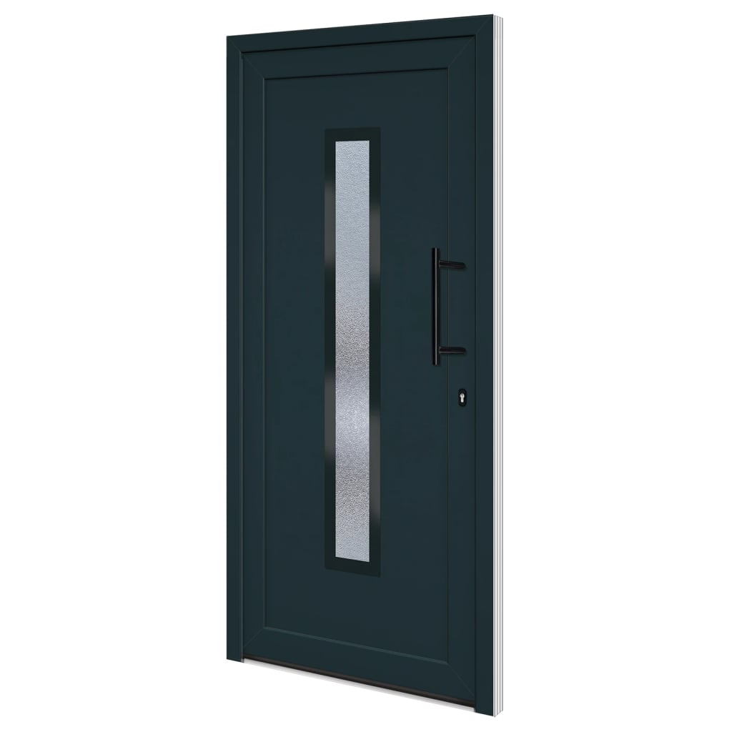 Voordeur 98x208 cm PVC antracietkleurig