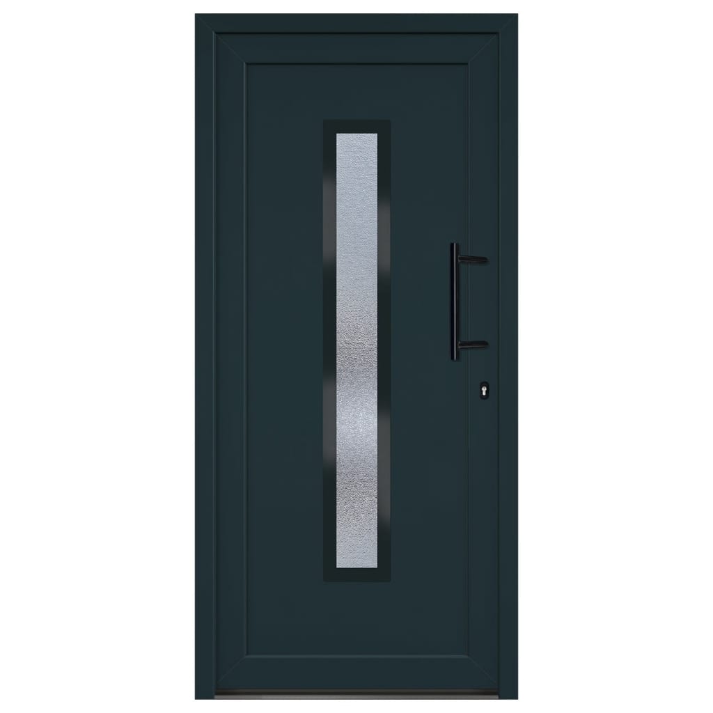 Voordeur 98x208 cm PVC antracietkleurig