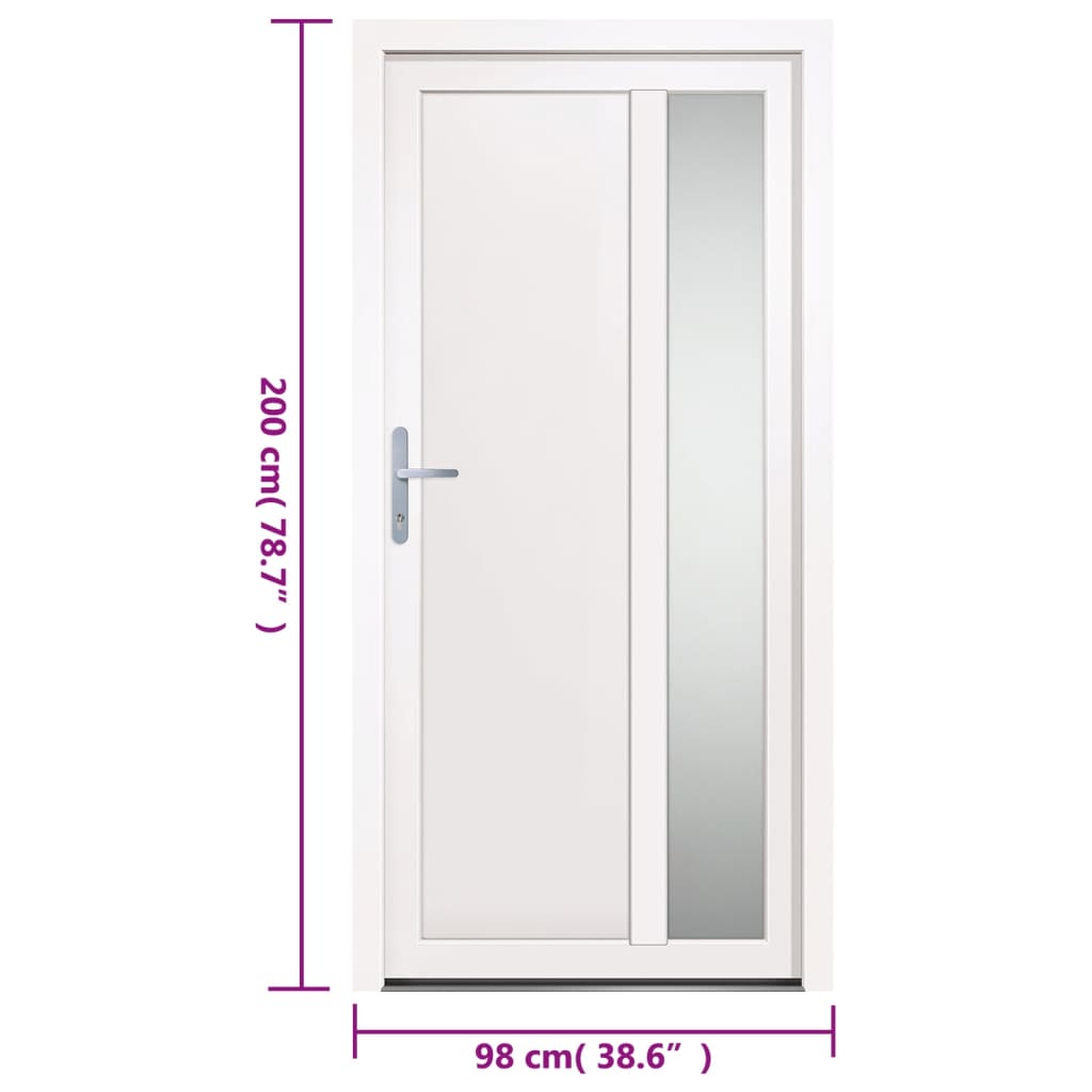 Voordeur 98x200 cm PVC wit
