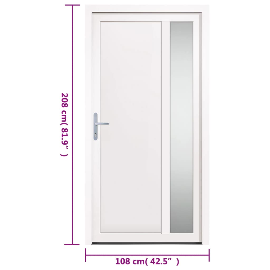 Voordeur 108x208 cm PVC wit