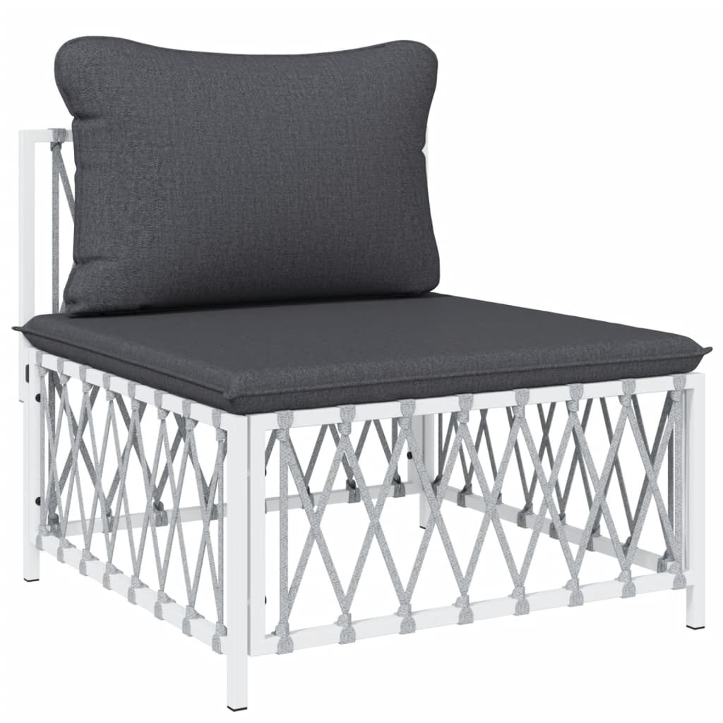 9-delige Loungeset met kussens staal wit