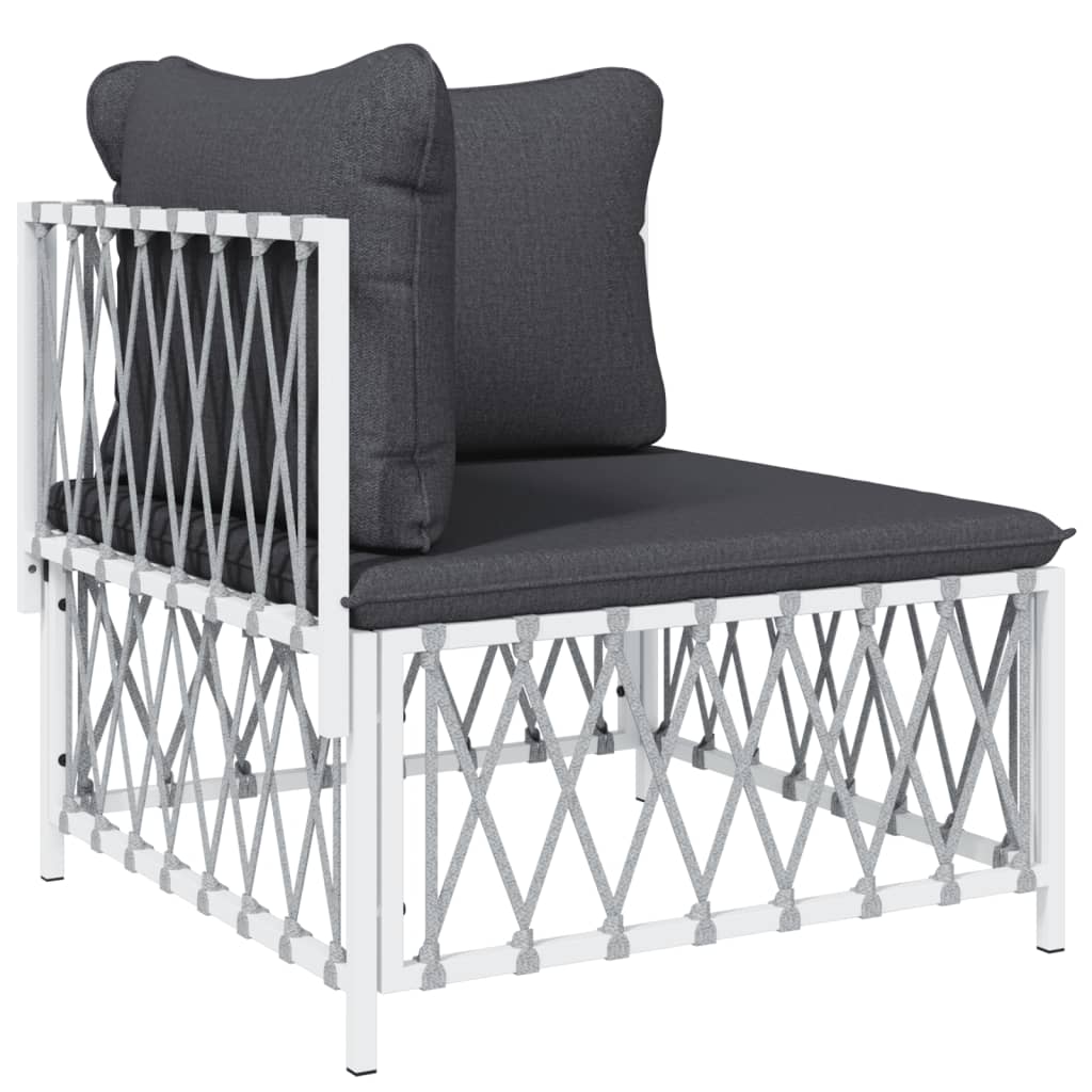 6-delige Loungeset met kussens staal wit
