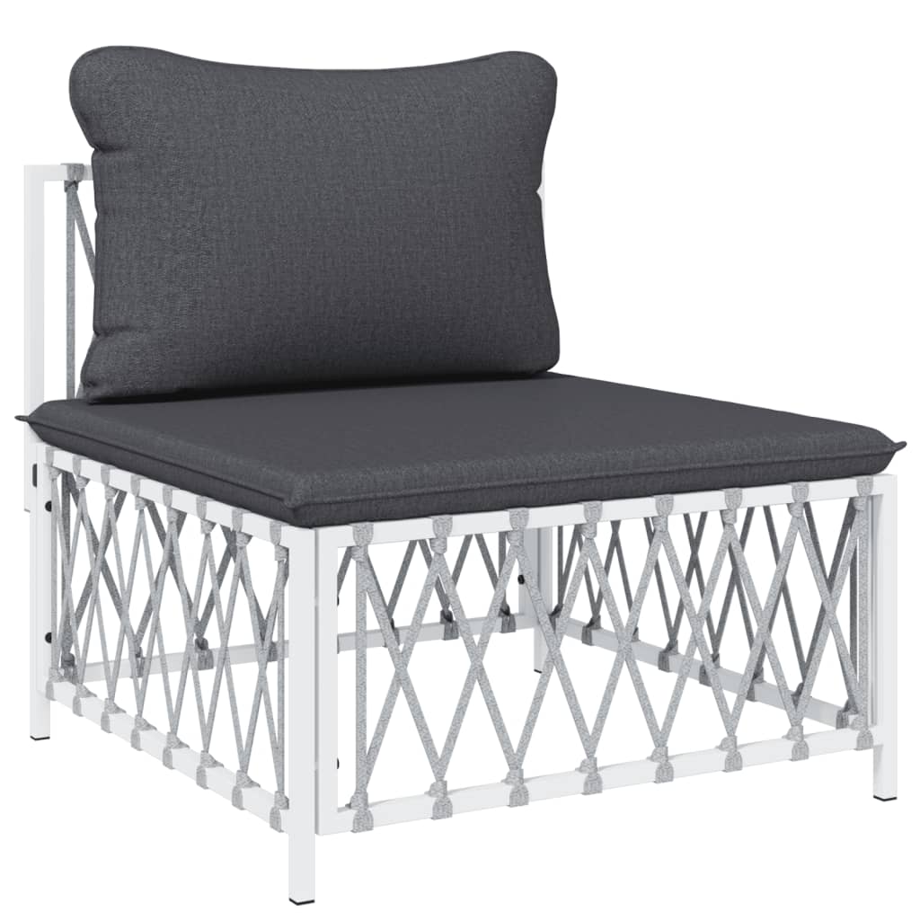 6-delige Loungeset met kussens staal wit