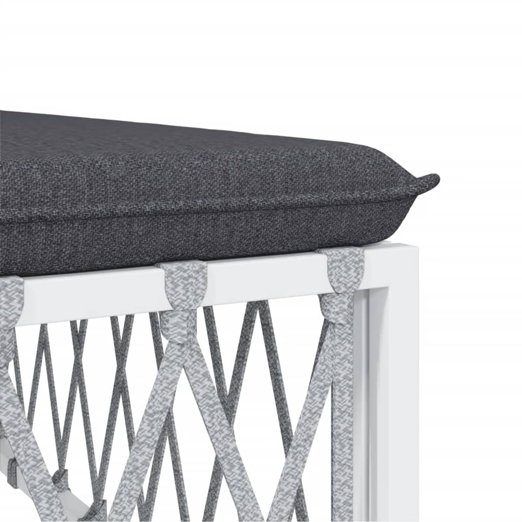 6-delige Loungeset met kussens staal wit