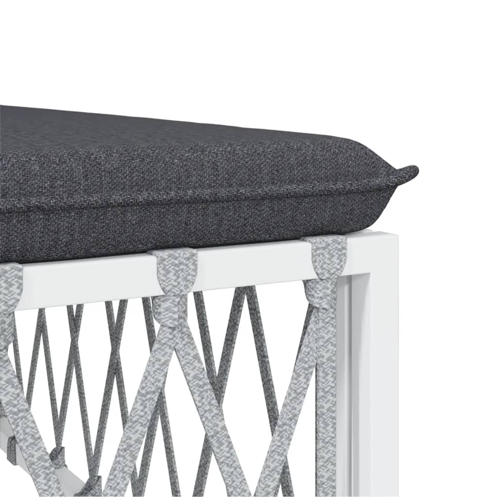 6-delige Loungeset met kussens staal wit