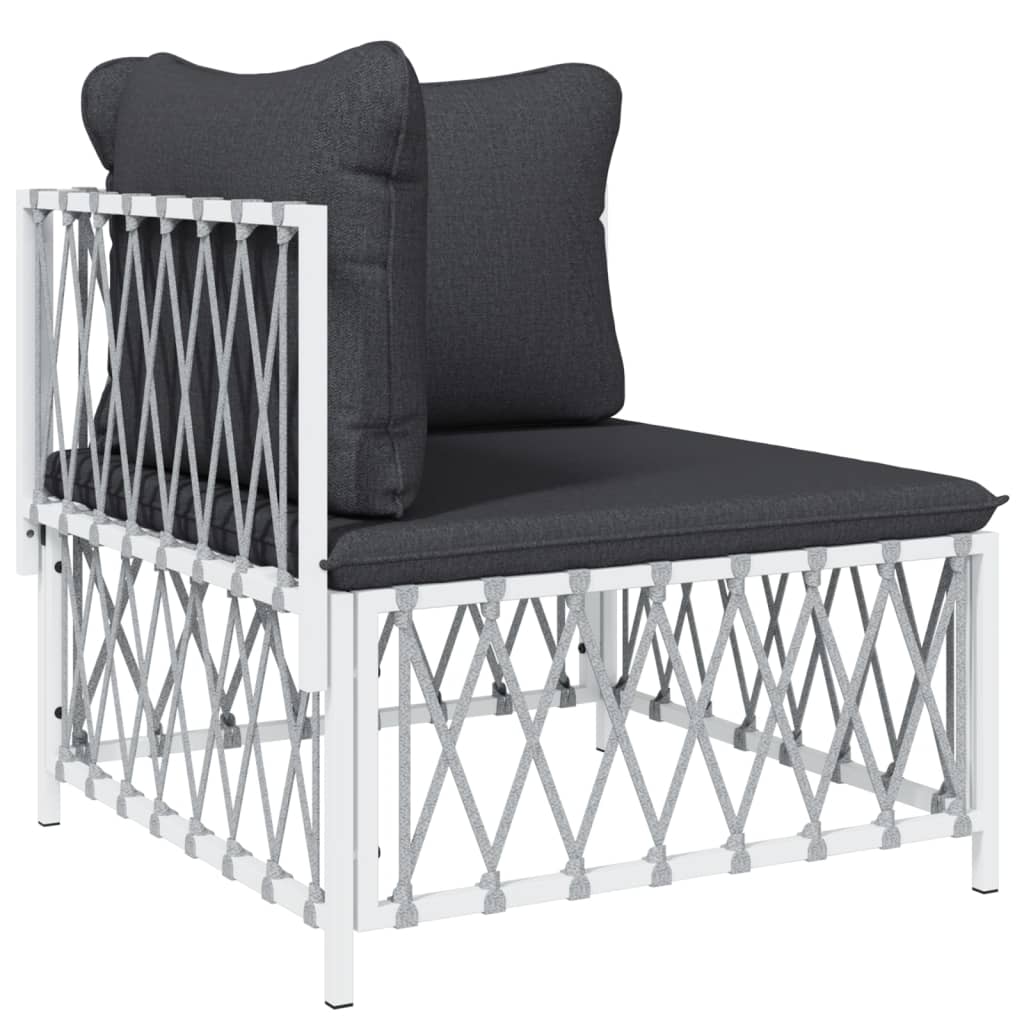 6-delige Loungeset met kussens staal wit