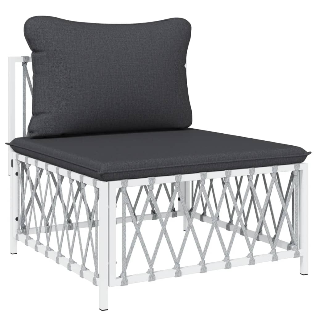 6-delige Loungeset met kussens staal wit