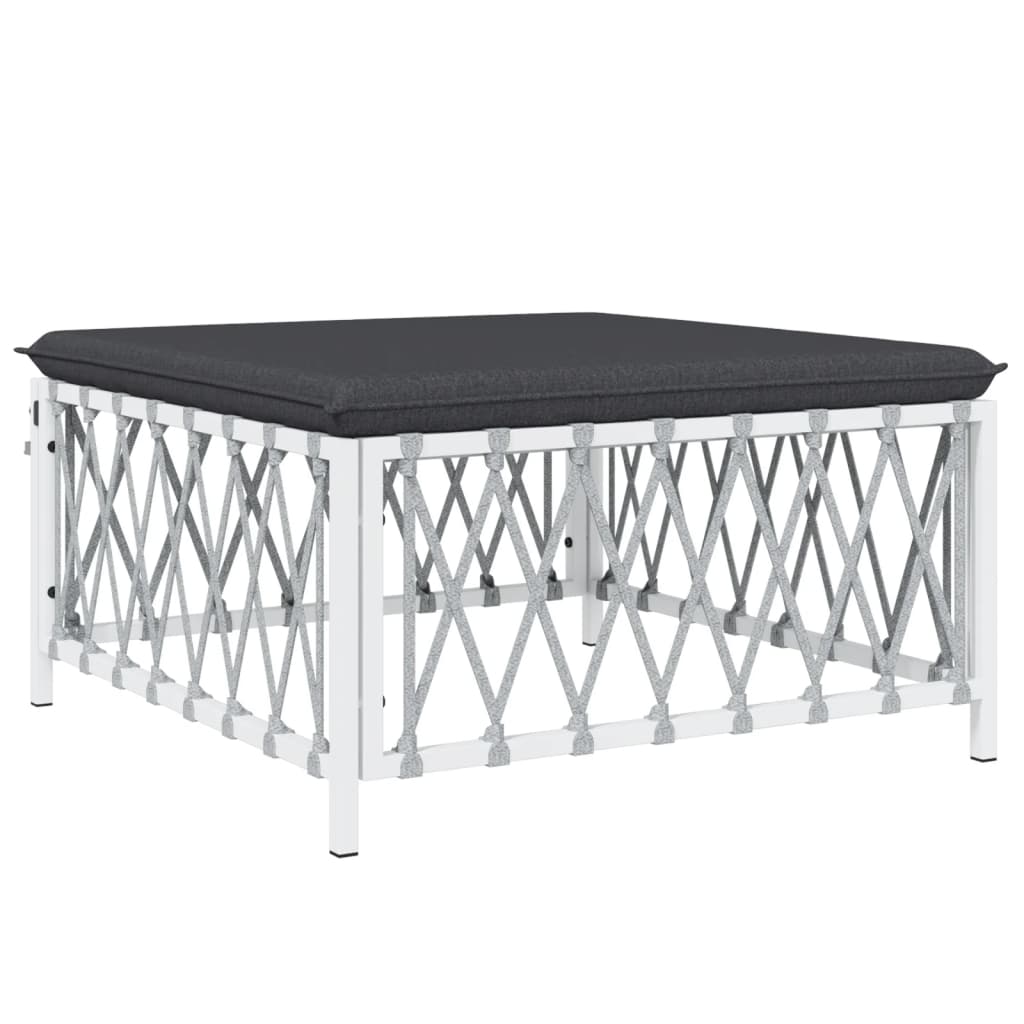 6-delige Loungeset met kussens staal wit