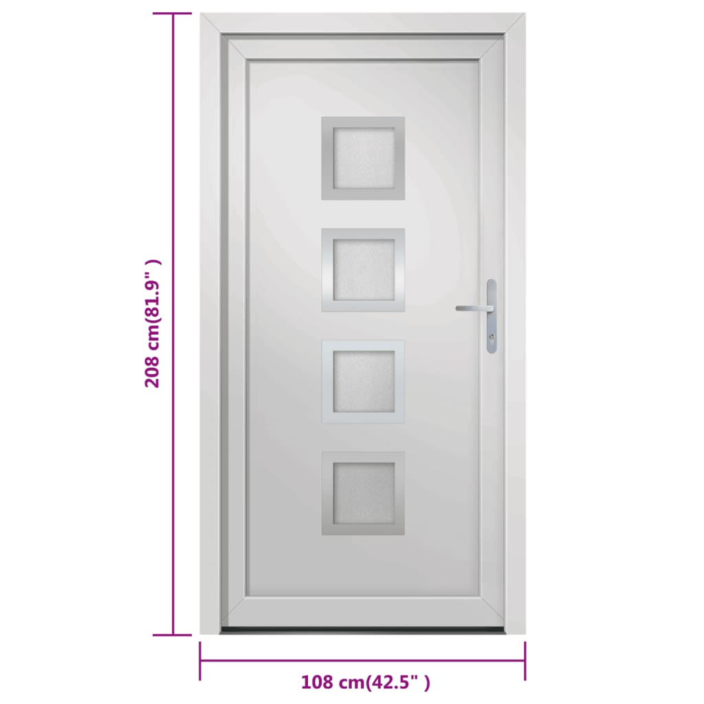 Voordeur 108x208 cm PVC wit