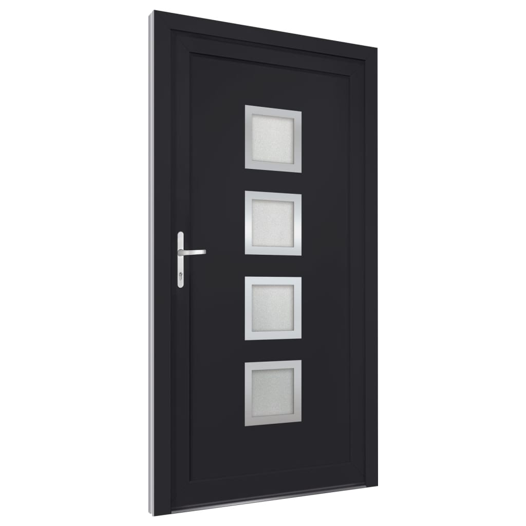 Voordeur 88x200 cm PVC antracietkleurig